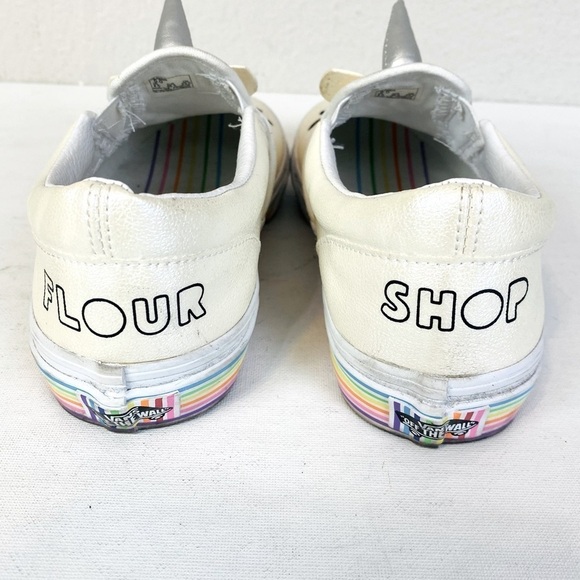 Vans x Flour Shop Leather Rainbow Unicorn Slip On Sneakers Size 5 - Picture 5 of 10